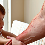 **Image Prompt:** A young child scratching their arm, visibly uncomfortable. Focus on dry, flaky skin and possible red patches. Emphasize a home environment with a caring parent nearby.